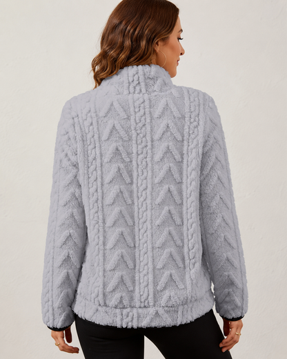 Marielle | Textured Half-Zip Pullover with Kangaroo Pocket