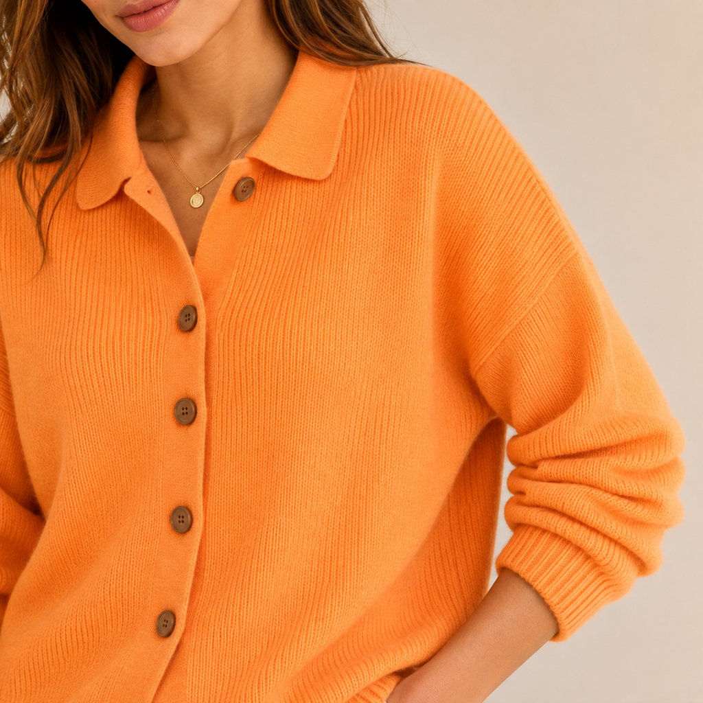 Ameline | Elegant Collared Cardigan for Women with Relaxed Button-Up Fit
