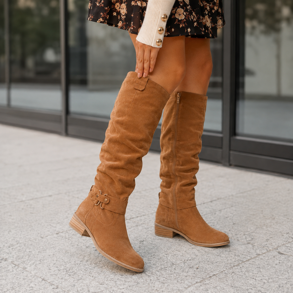Isadora – Tall Boots with Elegant Low Heel for All-Day Comfort