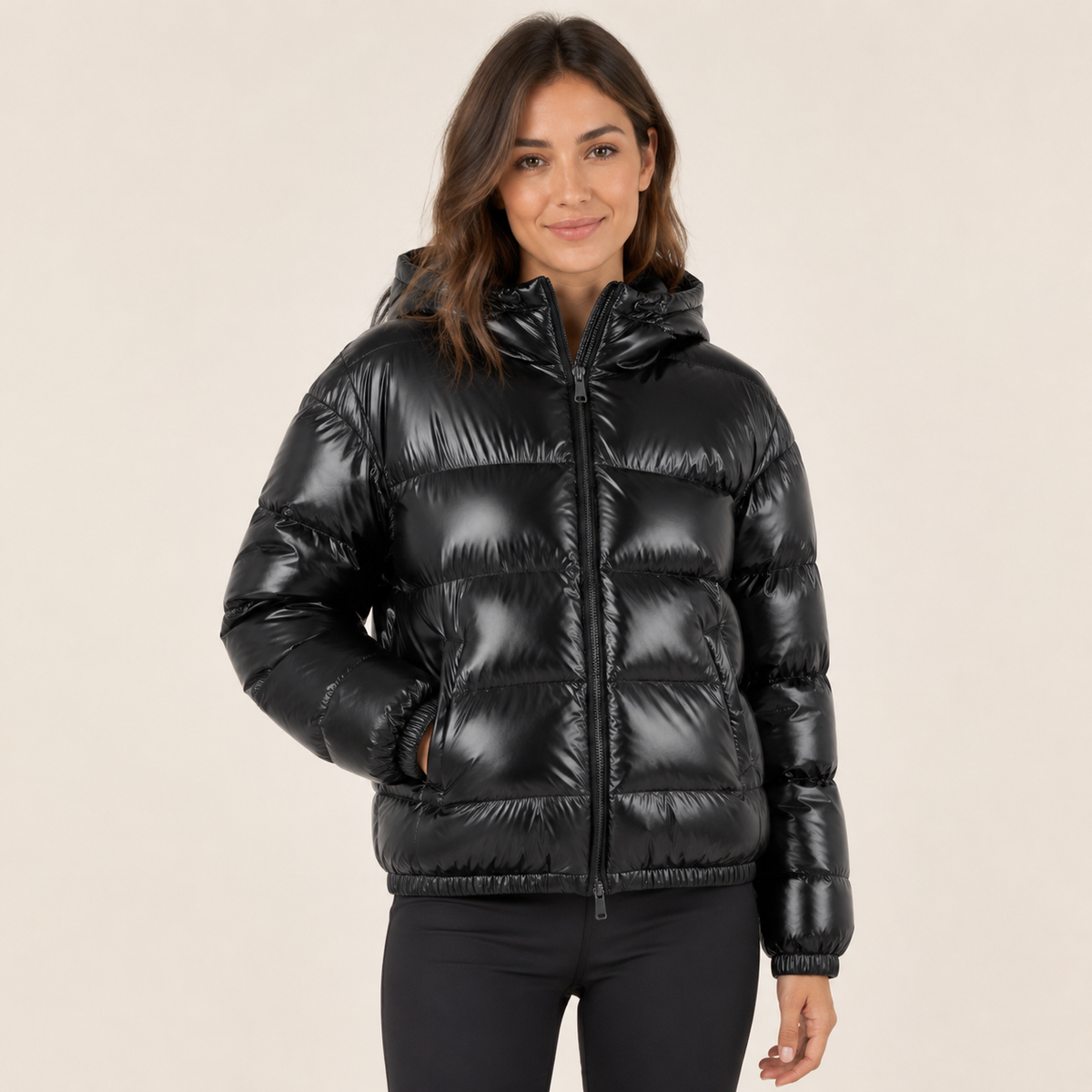 Rosalind – Women's Dark Green High Neck Puffer Jacket
