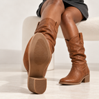 Calanthe | Chic Wide Calf High Boots for Women with Western-Inspired Shape