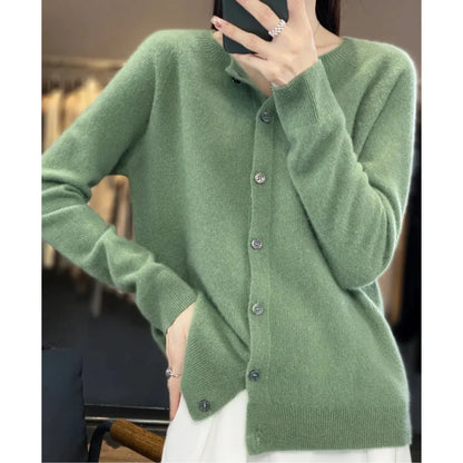 Marlowe – Women's Khaki Cashmere Cardigan