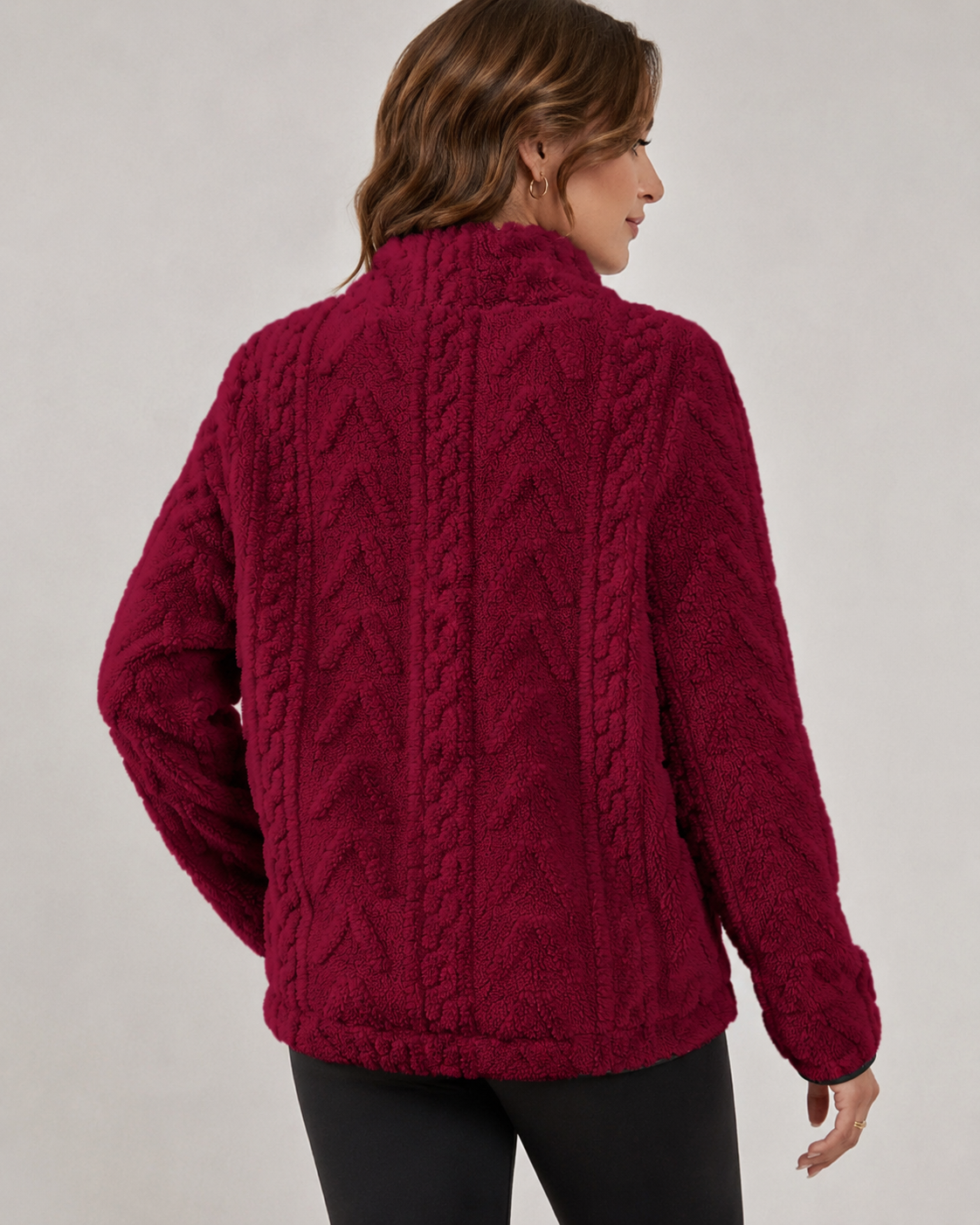 Marielle | Textured Half-Zip Pullover with Kangaroo Pocket
