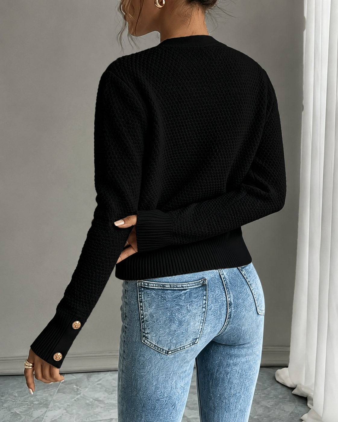 Cecilia | Cable-Knit Button-Front Cardigan for Women