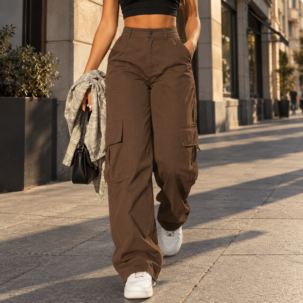 Romy | Wide Leg Cargo Trousers