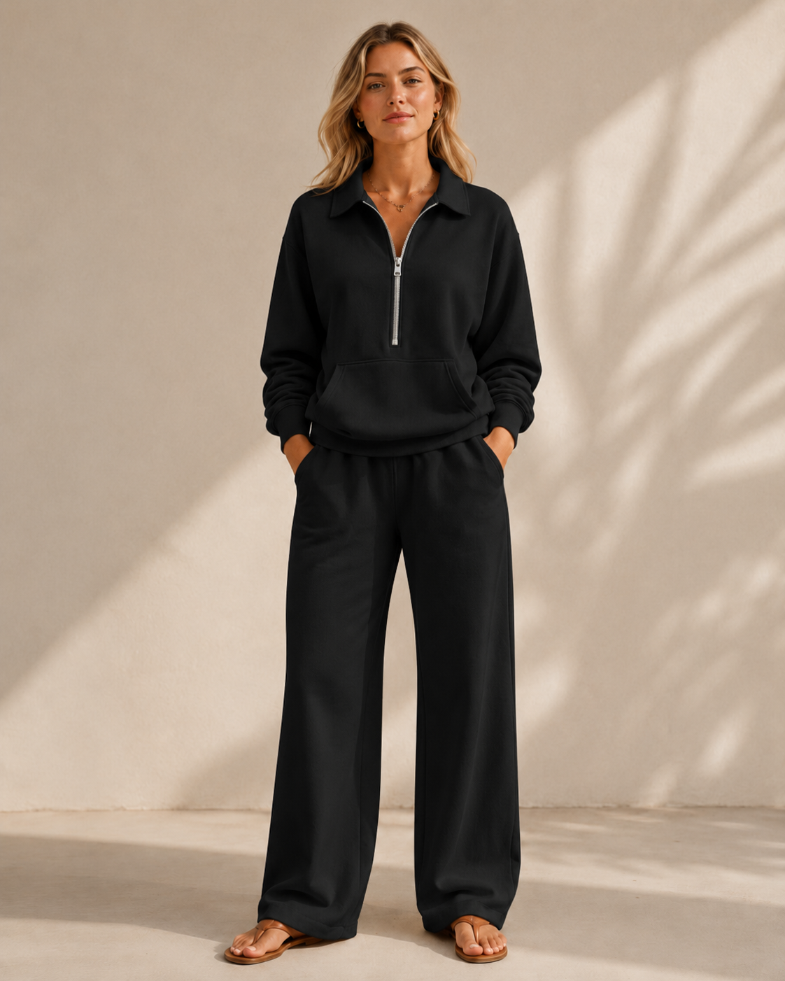 Winifred | Relaxed Half-Zip Two-Piece Set for Women