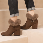 Marisol | Leopard Print Block-Heel Ankle Boots for Women
