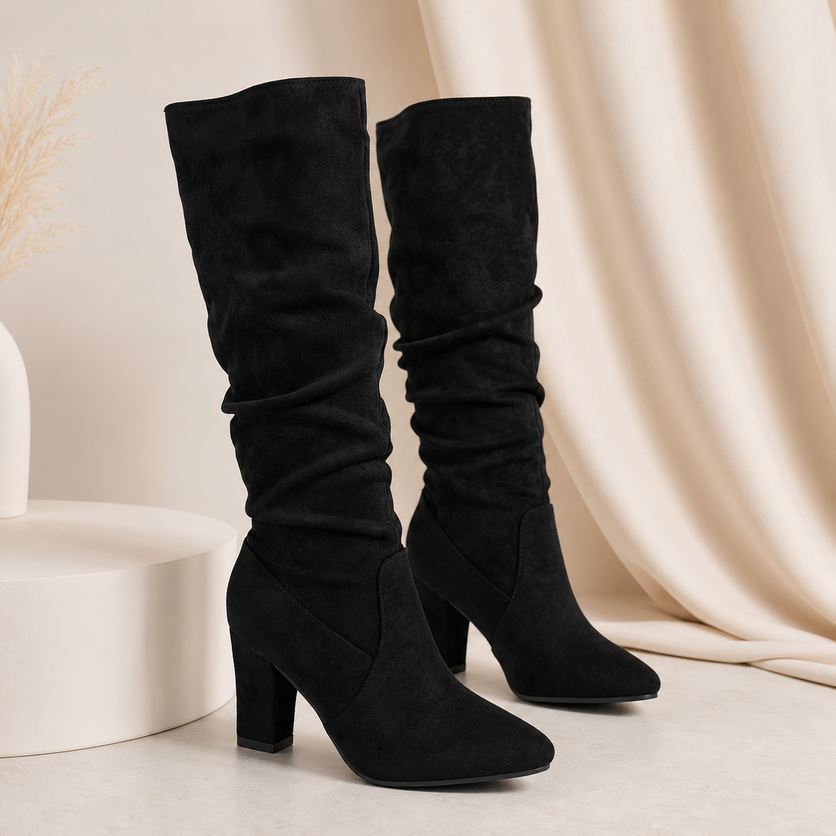 Genevieve | Slouchy Block Heel Knee-High Boots for Women