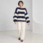 Anna | Chic Chunky Knit Jumper for Women with Statement Striped Finish