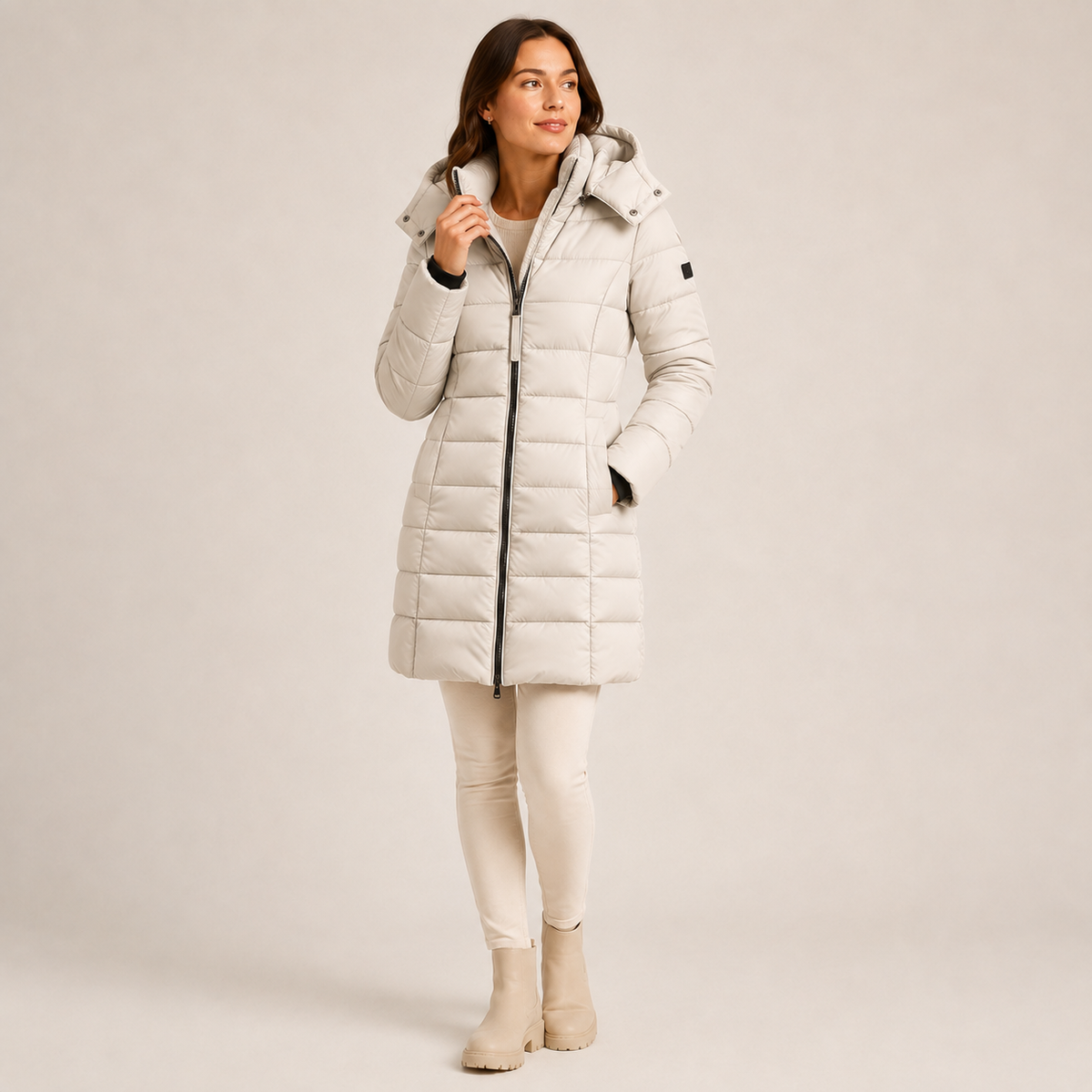 Julietta | Cosy Padded Jacket Women with Long Hooded Quilted Design