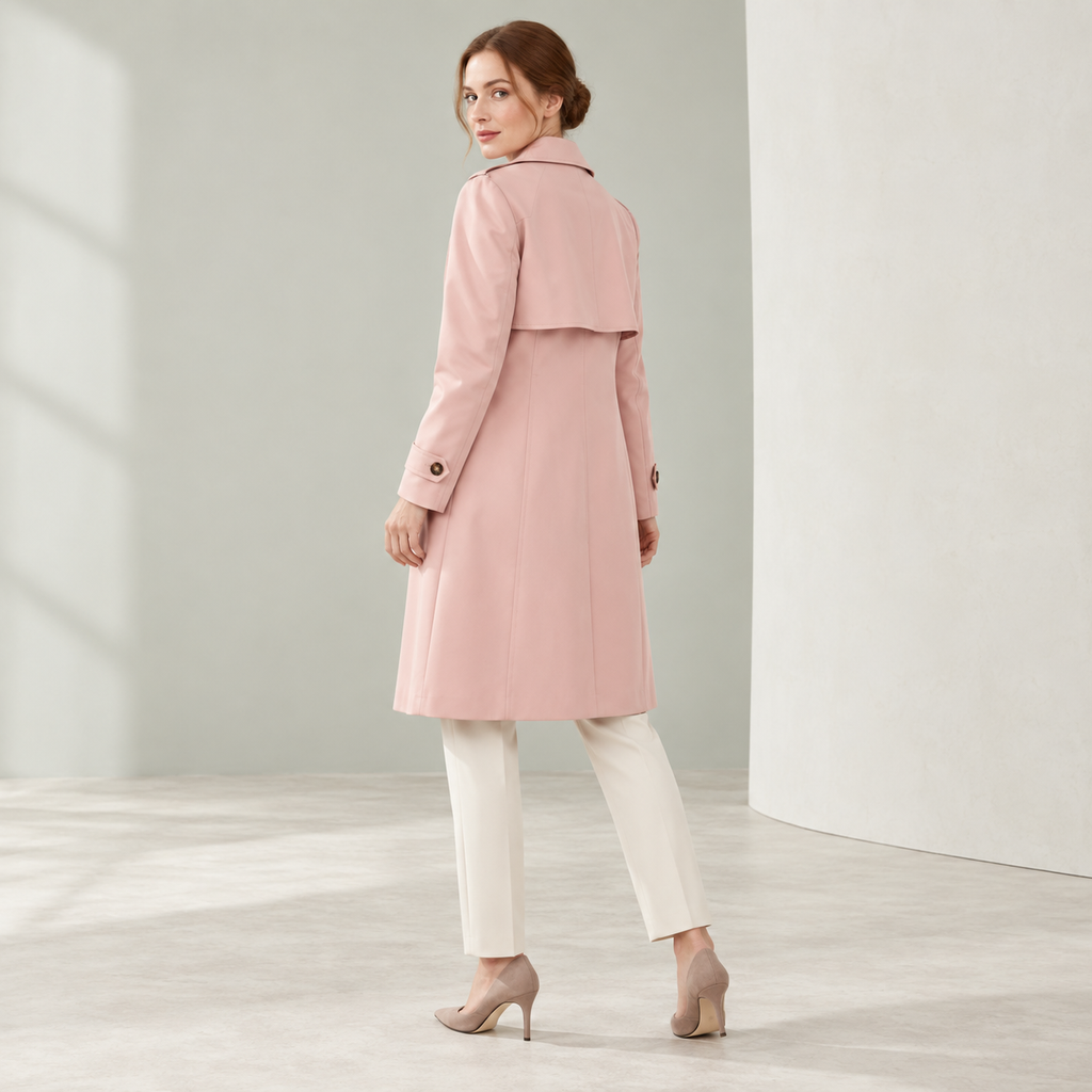 Margarette | Elegant Long Coat for Women with Classic Lapel & Button Front