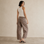 Genevra | Brown Leopard Print Baggy Jeans