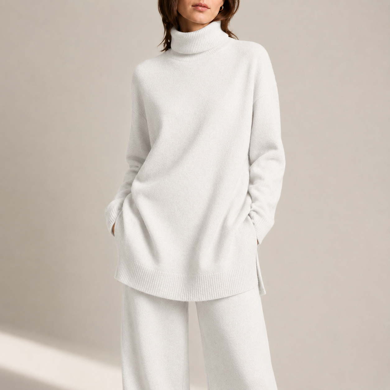 Seraphine | Effortless Travel Lounge Set for Women with Turtleneck & Wide-Leg Trousers
