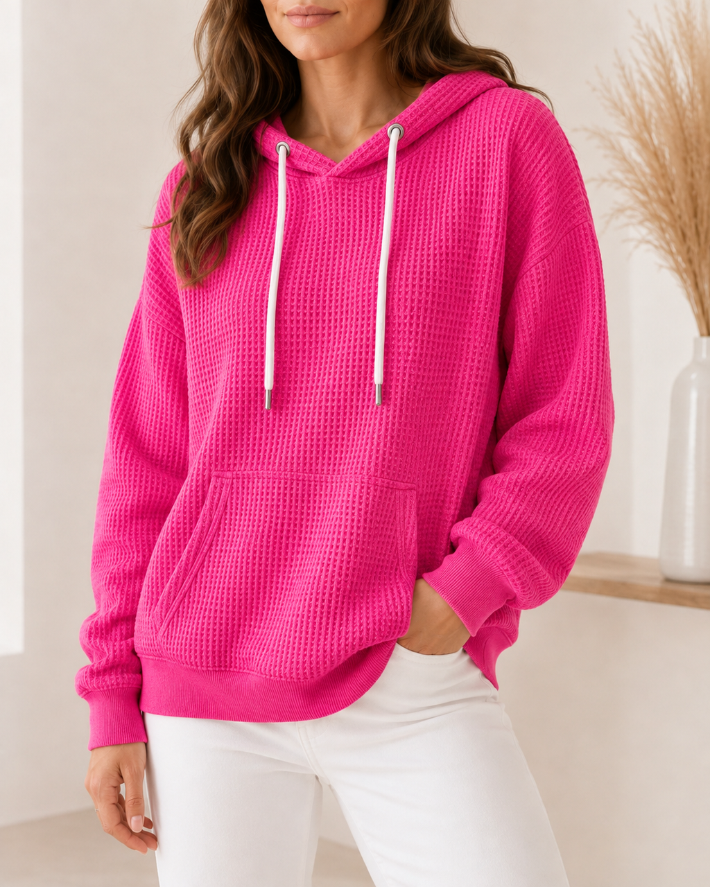 Marisol | Relaxed Textured Hoodie with Kangaroo Pocket