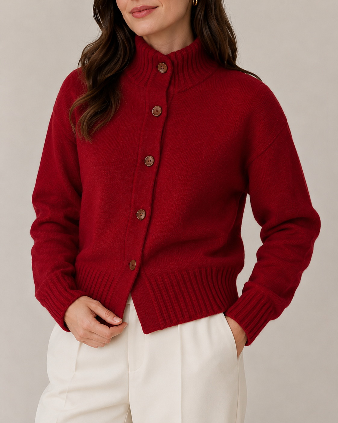 Vera | High-Neck Button Cardigan for Women