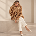 Rona | Elegant Women’s Faux Fur Coat with Wide Lapel Collar