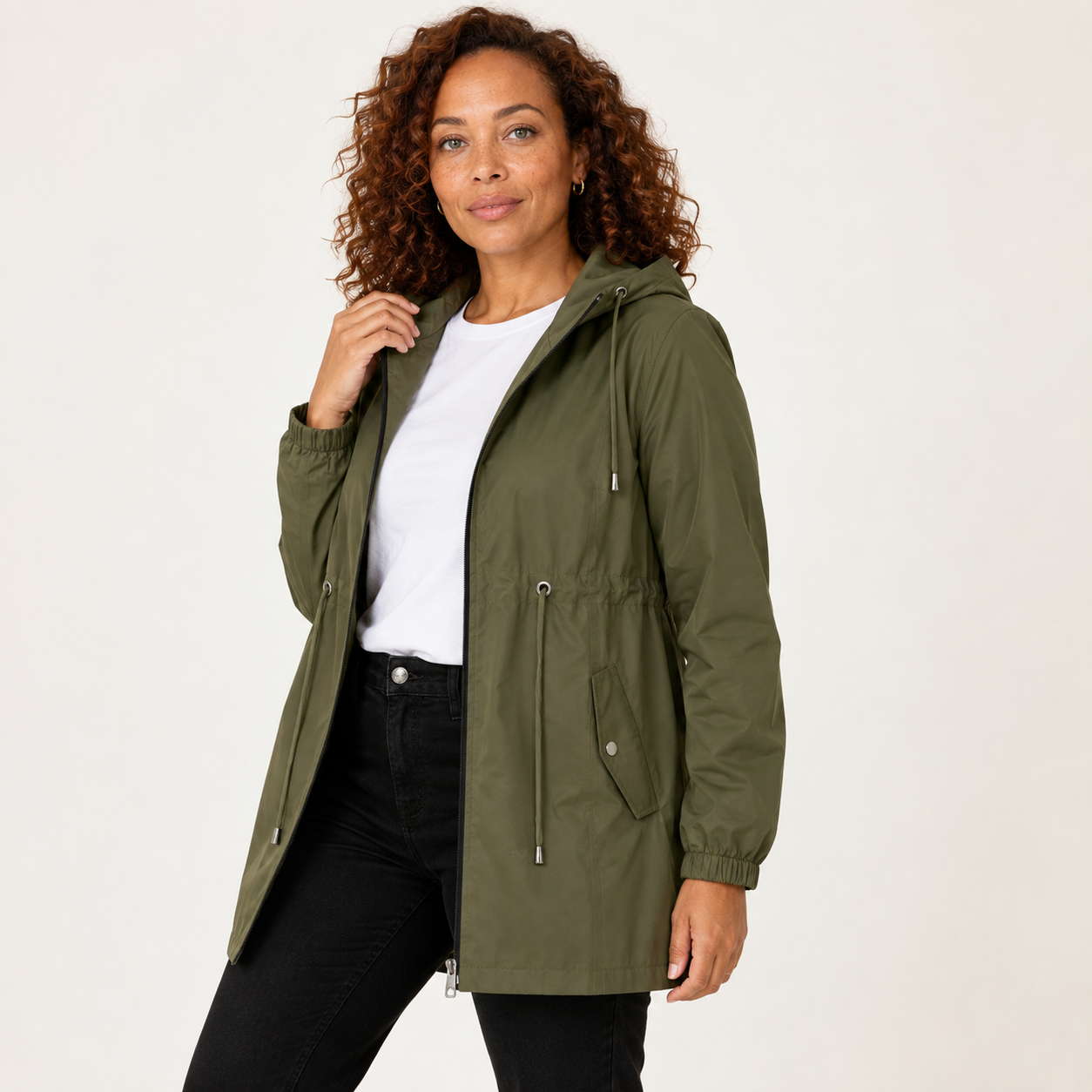 Winnie | Hooded Rain Jacket with Drawstring Waist
