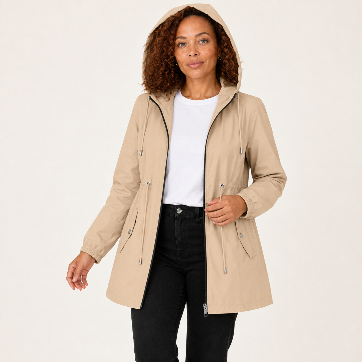 Winnie | Hooded Rain Jacket with Drawstring Waist
