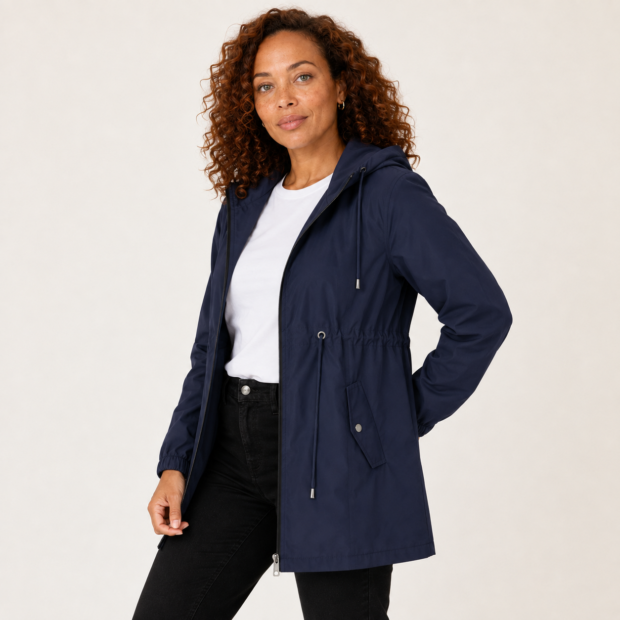 Winnie | Hooded Rain Jacket with Drawstring Waist