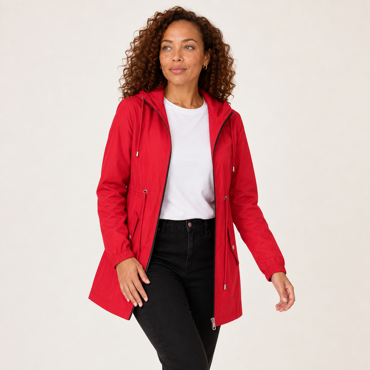 Winnie | Hooded Rain Jacket with Drawstring Waist