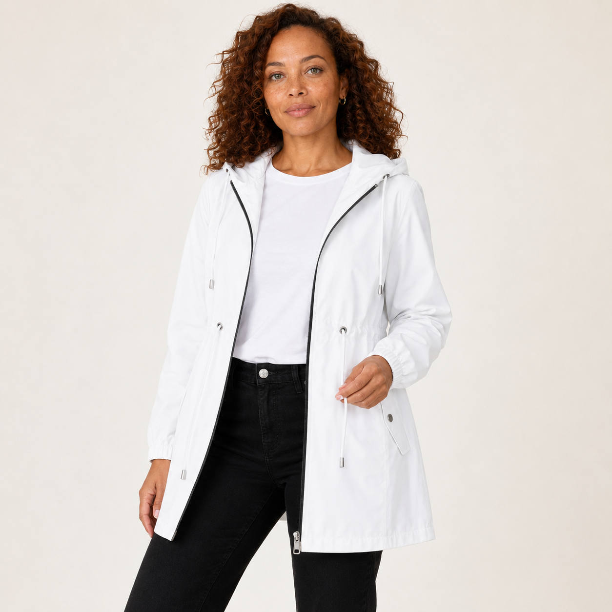 Winnie | Hooded Rain Jacket with Drawstring Waist