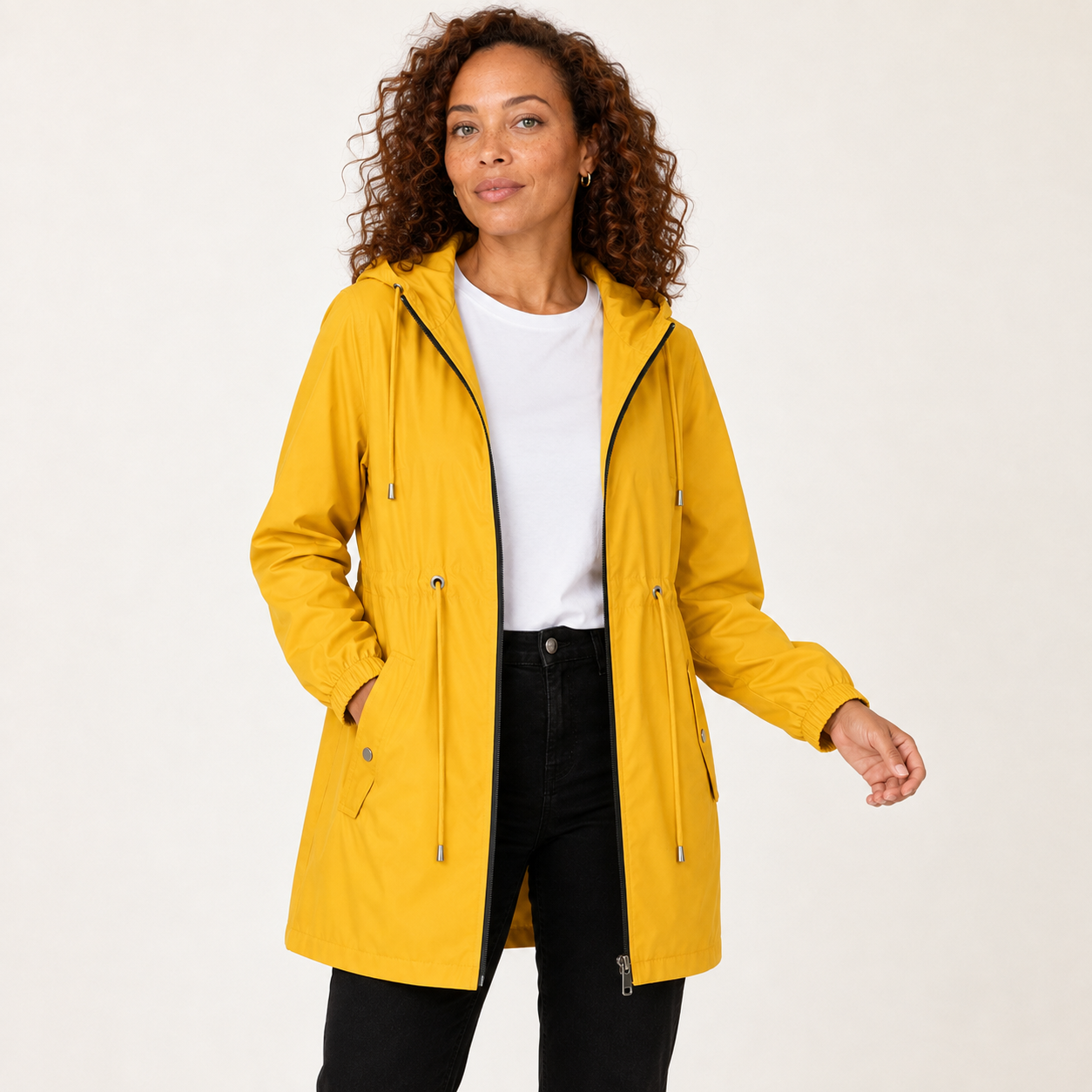 Winnie | Hooded Rain Jacket with Drawstring Waist