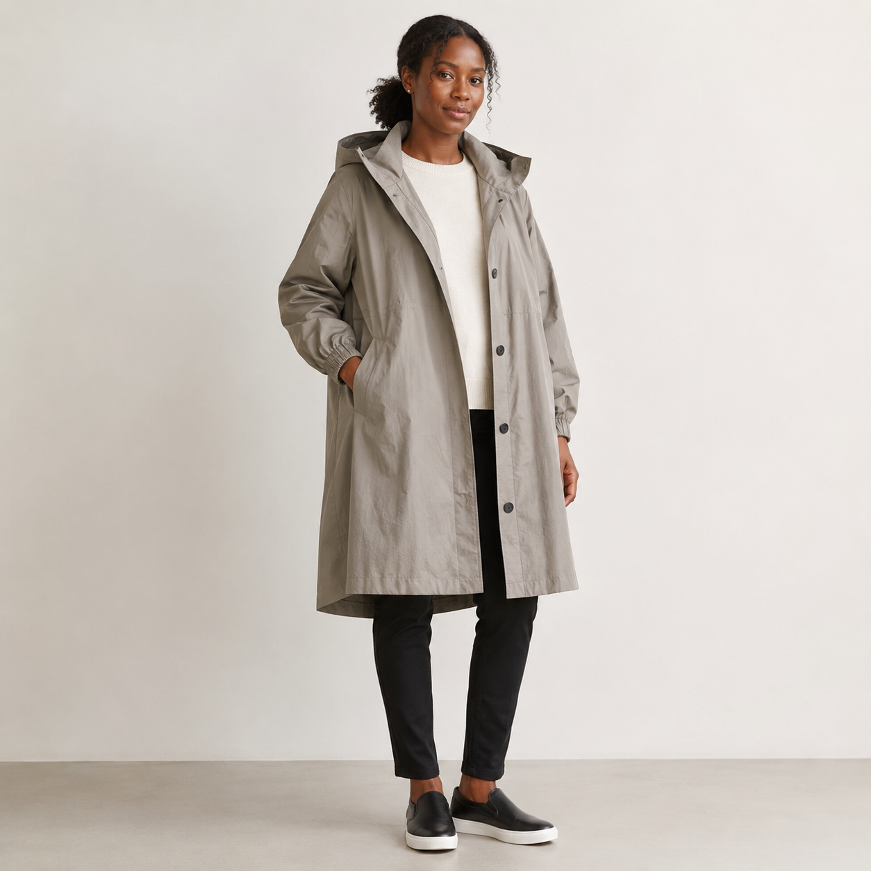 Miriam | Waterproof Coat with Buttons and Hood