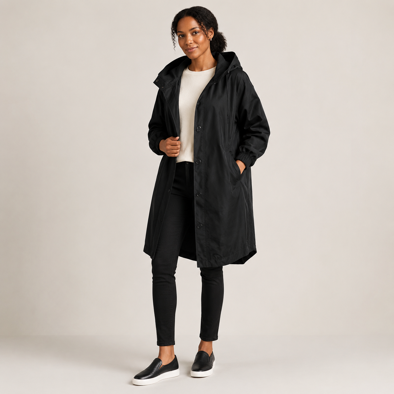 Miriam | Waterproof Coat with Buttons and Hood