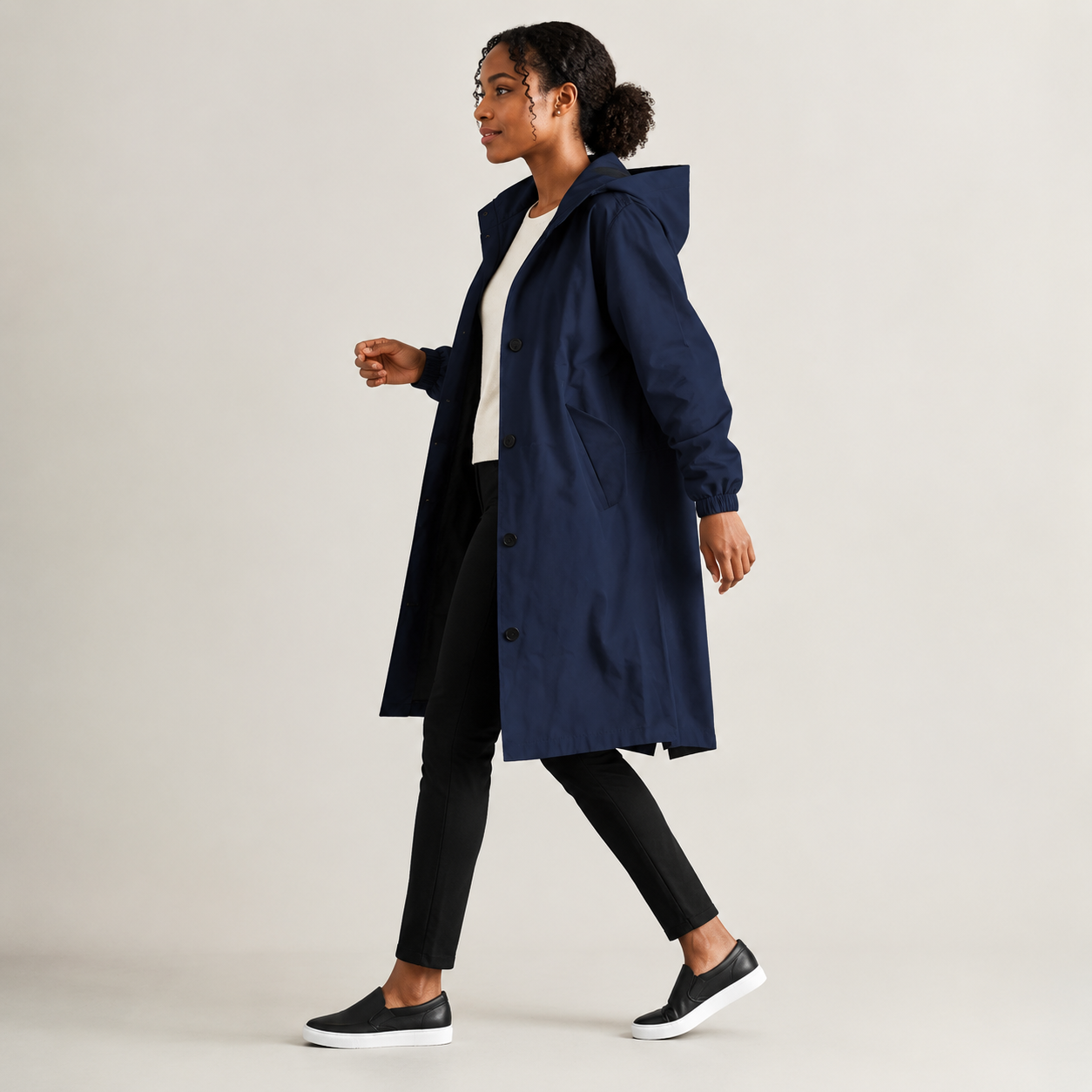 Miriam | Waterproof Coat with Buttons and Hood