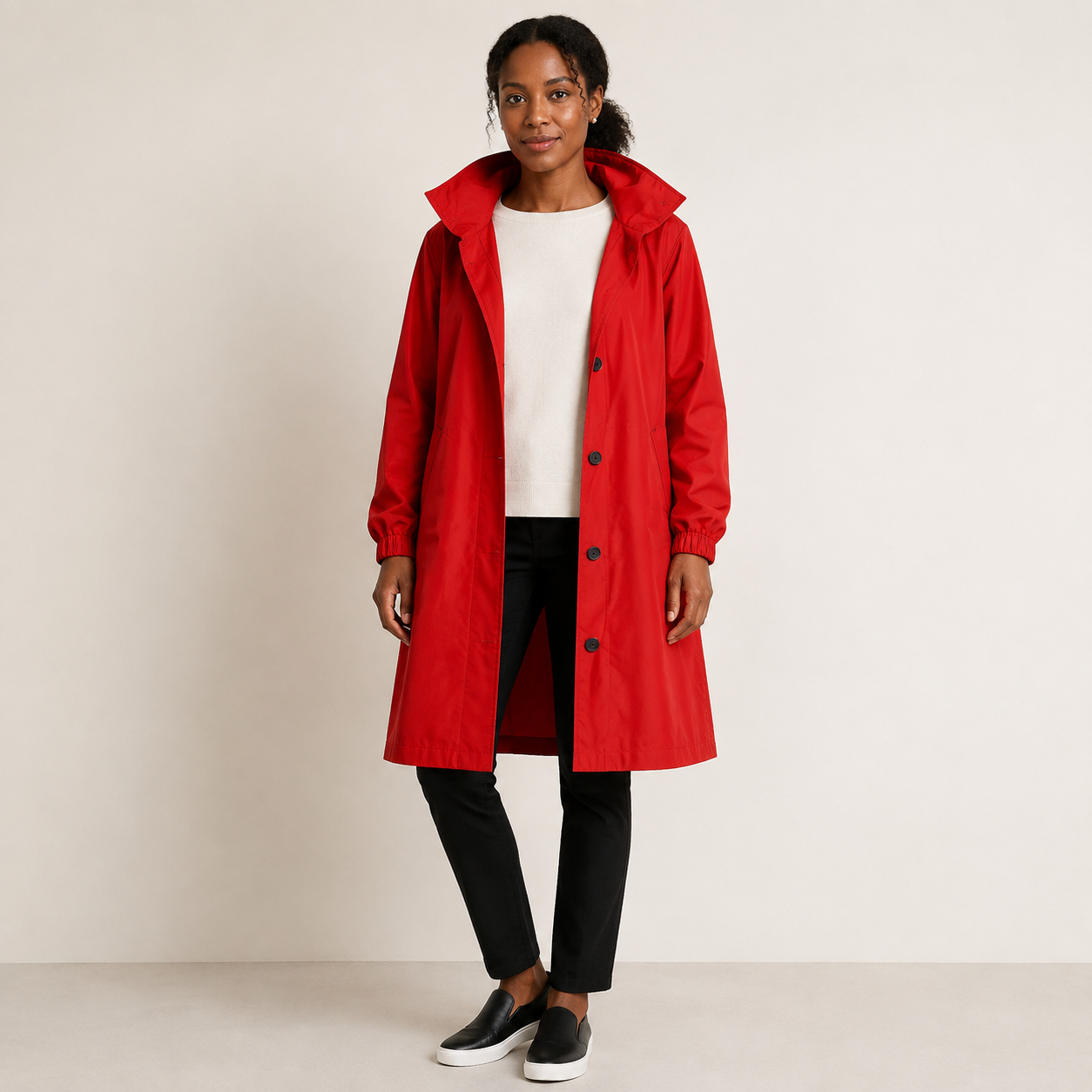Miriam | Waterproof Coat with Buttons and Hood
