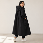 Coralie | Long Waterproof Rain Coat with Hood and Pockets
