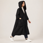 Coralie | Long Waterproof Rain Coat with Hood and Pockets
