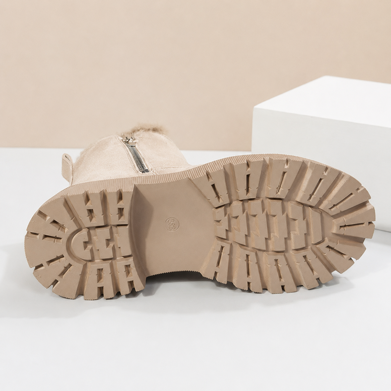 Beatrix | Fleece-Lined Suede-Effect Slip-On Ankle Boots