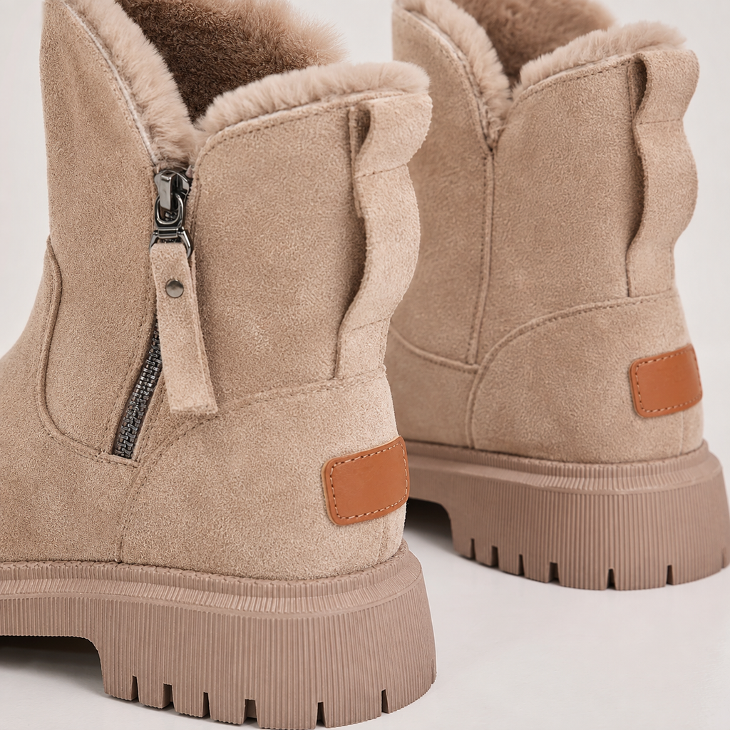 Beatrix | Fleece-Lined Suede-Effect Slip-On Ankle Boots