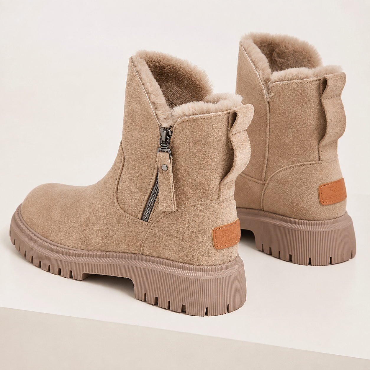Beatrix | Fleece-Lined Suede-Effect Slip-On Ankle Boots