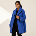 Margot | Oversized Wool-Blend Swing Coat with Contrast Trim