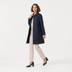 Eleanor | Black Mid-Length Wool-Blend Double-Breasted Trench Coat
