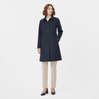 Eleanor | Black Mid-Length Wool-Blend Double-Breasted Trench Coat