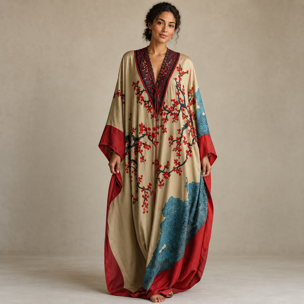 Saskia | Batwing Sleeve Floral Maxi Dress