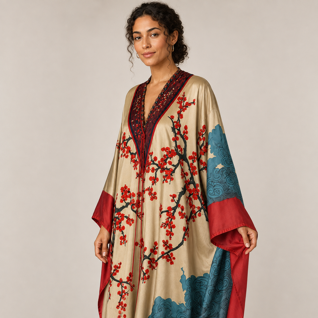 Saskia | Batwing Sleeve Floral Maxi Dress