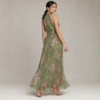 Anais | Floral Halterneck Chiffon Midi Dress
