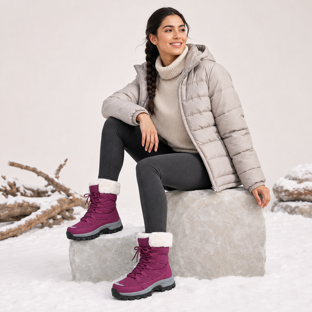 Seraphina | Faux Fur Lined Lace-Up Winter Boots