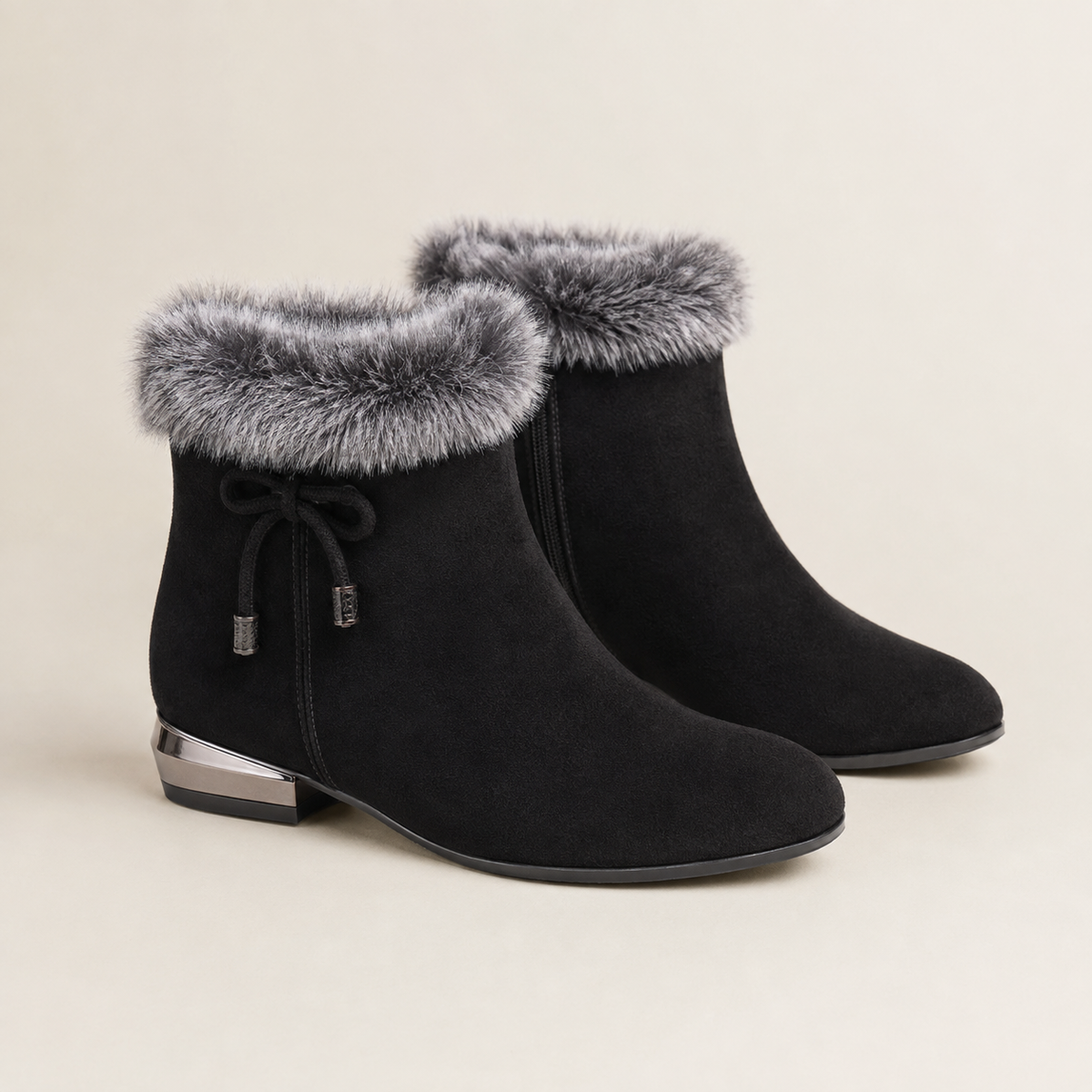 Georgiana | Fur-Lined Ankle Boots with Low Heel