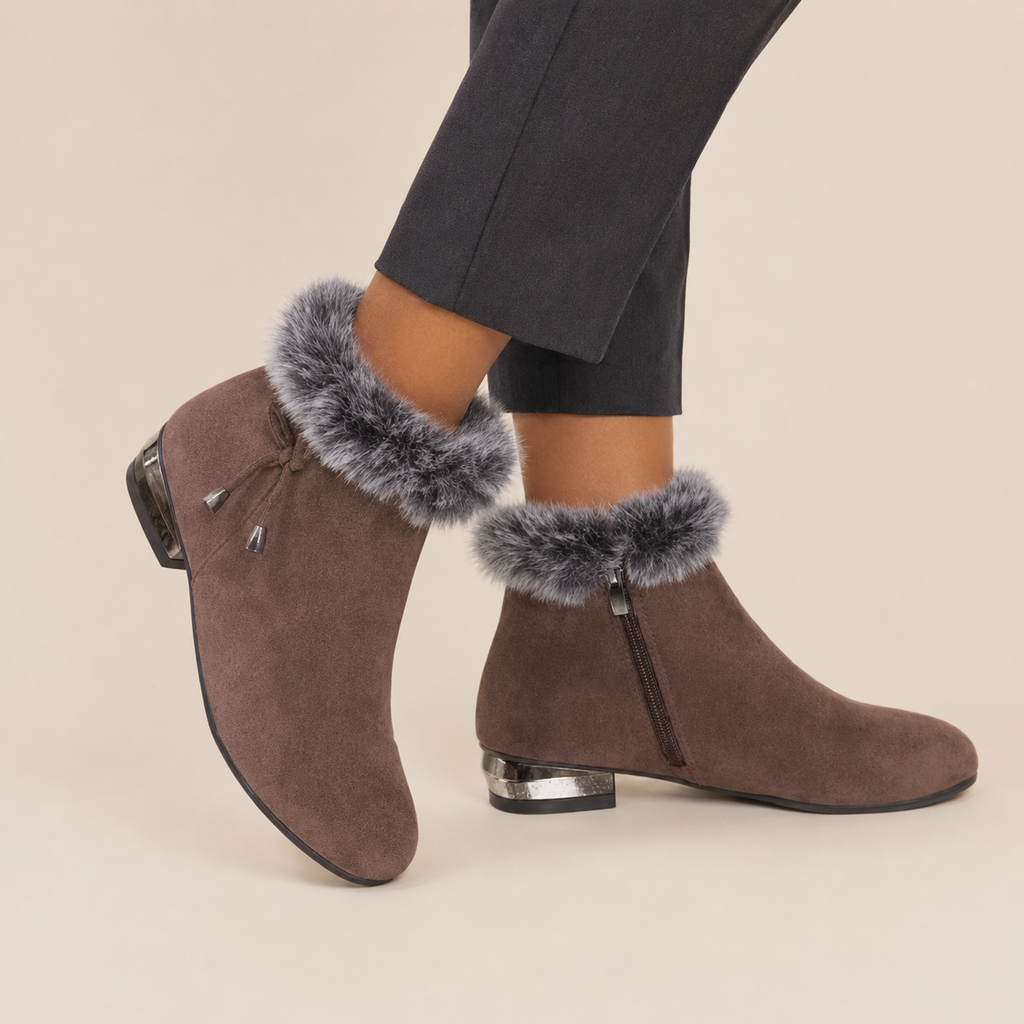 Georgiana | Fur-Lined Ankle Boots with Low Heel