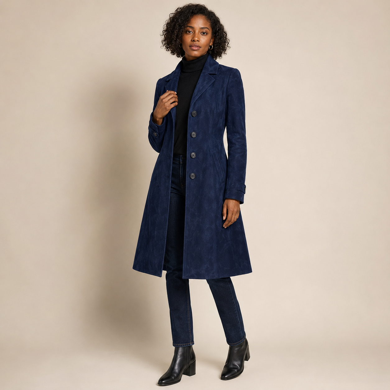Cosette | Longline Double-Breasted Trench Coat for Women