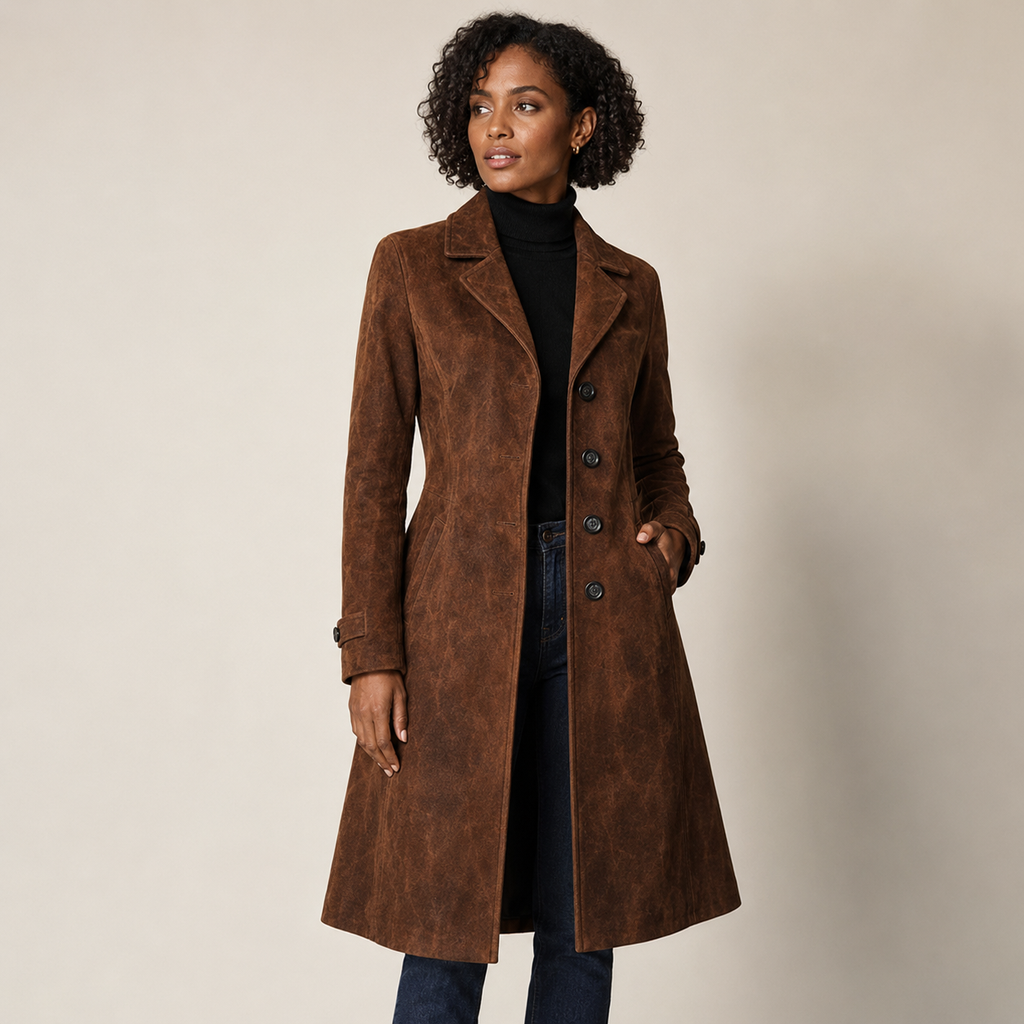 Cosette | Longline Double-Breasted Trench Coat for Women