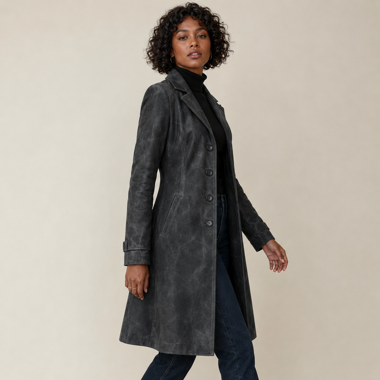 Cosette | Longline Double-Breasted Trench Coat for Women