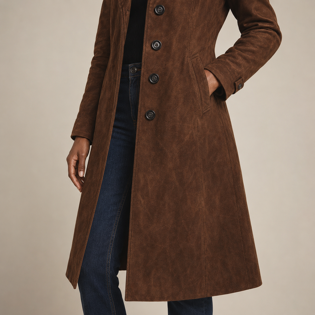 Cosette | Longline Double-Breasted Trench Coat for Women