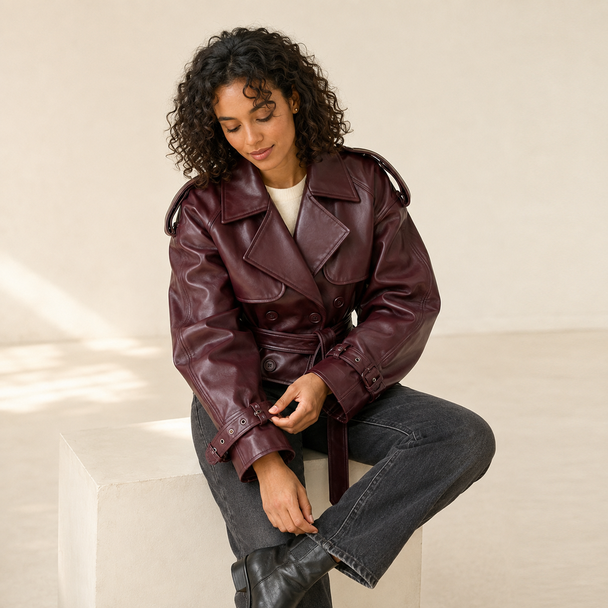 Oceane | Short Trench Coat with Belt