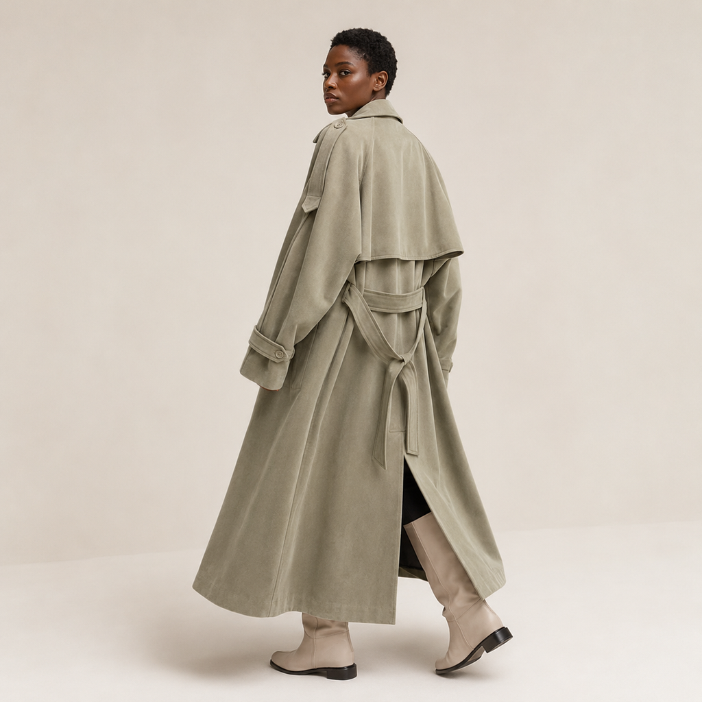 Rosaline | Long Oversized Trench Coat with Wide Lapels